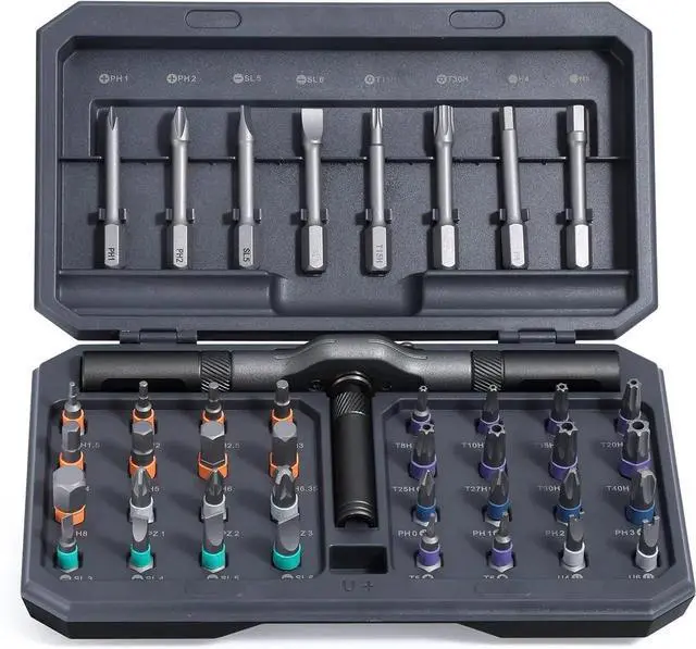 Main image of 42 in 1 Magnetic Screwdriver Set DIY Ratchet Screwdriver Set Multi Bit Magnetic Drive Set with Detachable Ratchet Handle Portable Compact Repair Tool Kit for Furniture Computer Bicycle Gray