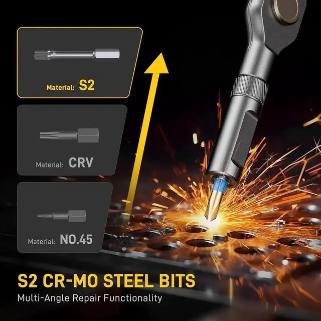 Alt view image 6 of 7 - 42 in 1 Magnetic Screwdriver Screwdriver Set Multi Bit Ratcheting Screwdriver Set with Storage Case Repair Tool Kit for Computer Eyeglass Bicycles Watch Ring Doorbell Furniture and DIY