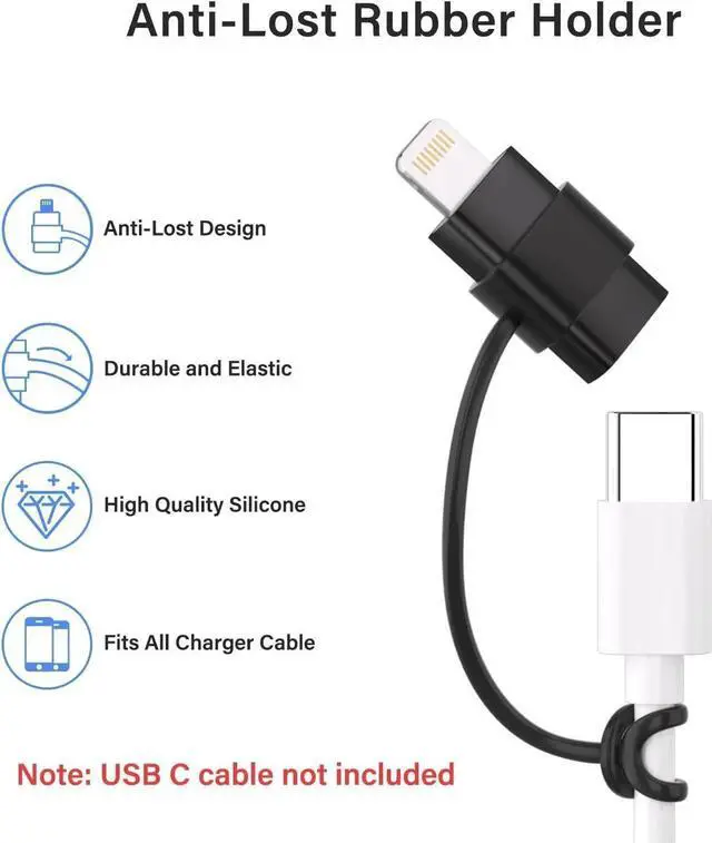 Alt view image 6 of 7 - USB C Type C to Lightning Adapter 4 Pack 1.8-2.2A 15W Fast Charging Support Data Sync Lightning to USB Type C Cable Adapter for iPhone/iPad/for Airpods with Anti-Lost Loop Not for Audio/OTG (Black)