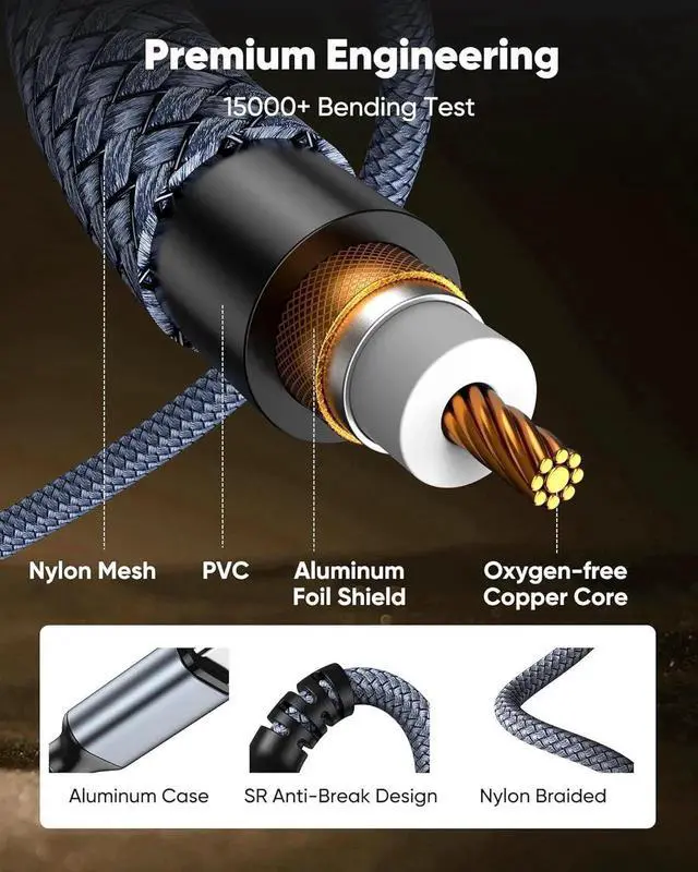 Alt view image 5 of 7 - USB C to 3.5mm Aux Audio Cable (2-Pack 3.3FT) for iPhone 16/15 iPad Pro Galaxy S23 S22 S21 Android Pixel Headphone Type C to 3.5mm Headphone Car Stereo Cord