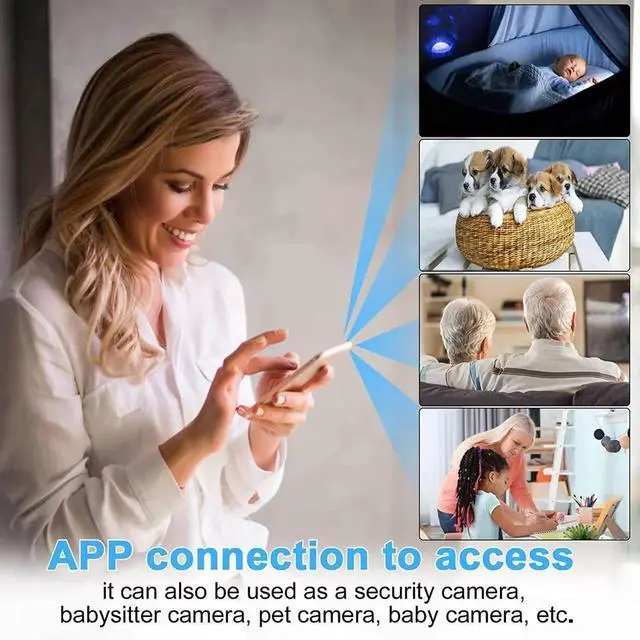 Alt view image 6 of 7 - Hidden Camera for Security Small WiFi 1080P HD Smart Home Cameras Mini Cameras Nanny Cam with Motion Sensor Night Vision App Control Cellphone Control No Battery No Need Wi-Fi