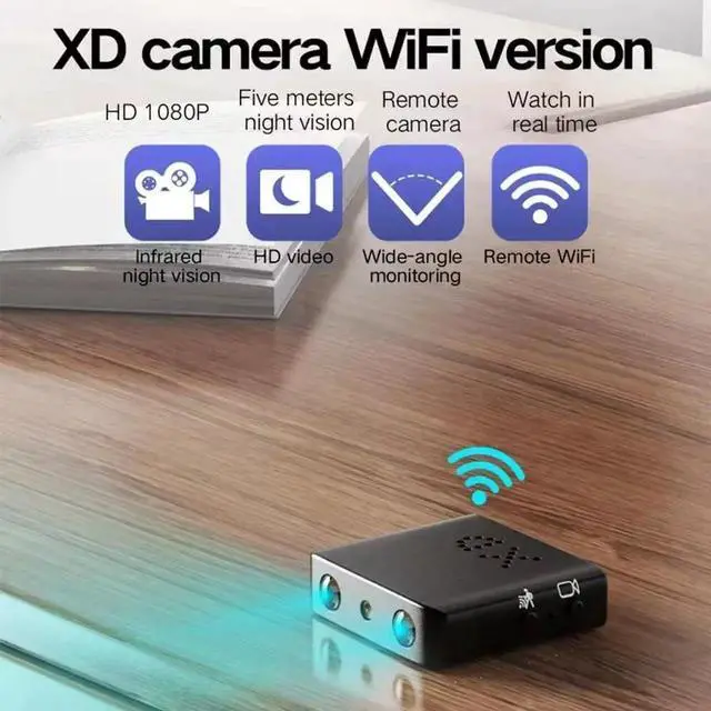 Alt view image 4 of 7 - Hidden Camera for Security Small WiFi 1080P HD Smart Home Cameras Mini Cameras Nanny Cam with Motion Sensor Night Vision App Control Cellphone Control No Battery No Need Wi-Fi