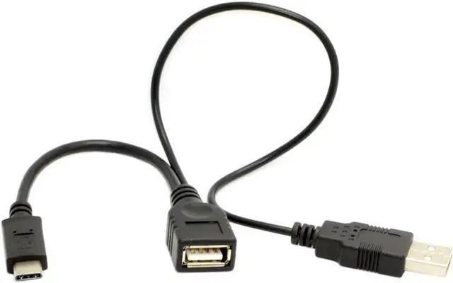 Alt view image 2 of 3 - USB Type C OTG Adapter USB-C Type-C USB 3.1 to USB 2.0 Female OTG Data Cable with Power for Cell Phone & Tablet & Laptop