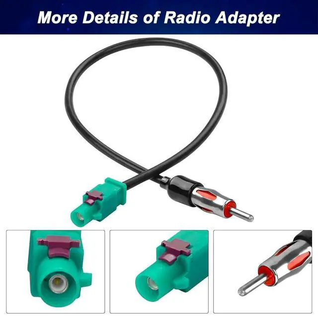 Alt view image 2 of 7 - Car Universal Vehicle Radio Antenna Adapter,Fakra Z Male to DIN ISO Male Plug Antenna Connector Cable for Car Audio HD Radio Head Unit CD Media Receiver-30CM (2 PCS)