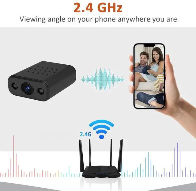 Alt view image 4 of 6 - Security Camera for 4K, Mini Security Cameras Wireless wifi, Small Camera Security, Indoor Surveillance Camera with Night Vision, Motion Detection, Sound Recording