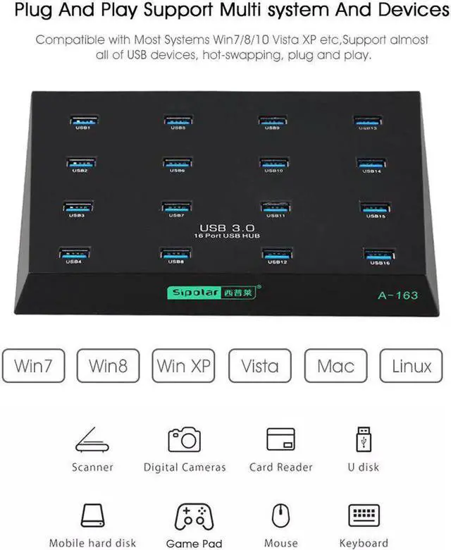 Alt view image 5 of 5 - best desktop 16 ports USB 3.0 duplicator hub USB flash driver copier with free copy software