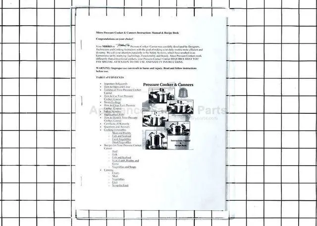 Main image of Appliance Factory Parts MANUAL MIRRO OWNERS MANUAL