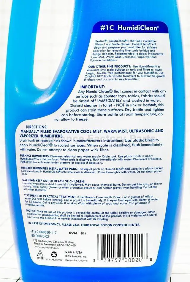 Alt view image 3 of 3 - Appliance Factory Parts AC816 EXTRA STRENGTH HUMIDIFIER CLEANER