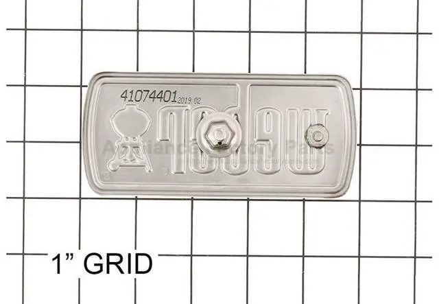 Alt view image 2 of 2 - Weber 66513 LOGO PLATE SS BLK FILL GENESIS 2017 BB