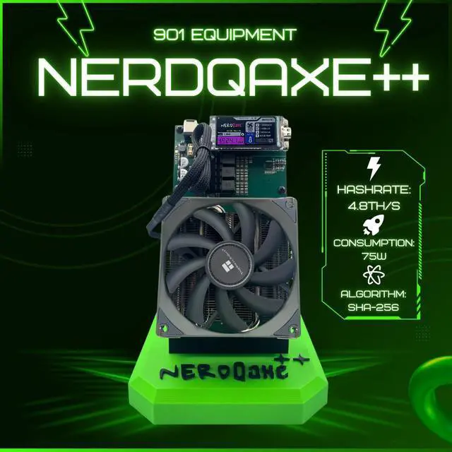 Main image of NerdMiner NerdQaxe++ Bitcoin Miner | BM1370 Chip | 4.8TH/s Hashrate | 76W Low Power Consumption | 40dB Quiet | WiFi Wireless Connection | Portable Mini Design