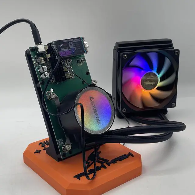 Alt view image 2 of 4 - NerdMiner NerdQaxe++ Bitcoin Miner | BM1370 Chip | 4.8TH/s Hashrate | 76W Low Power Consumption | 40dB Quiet | WiFi Wireless Connection | Water Cooling