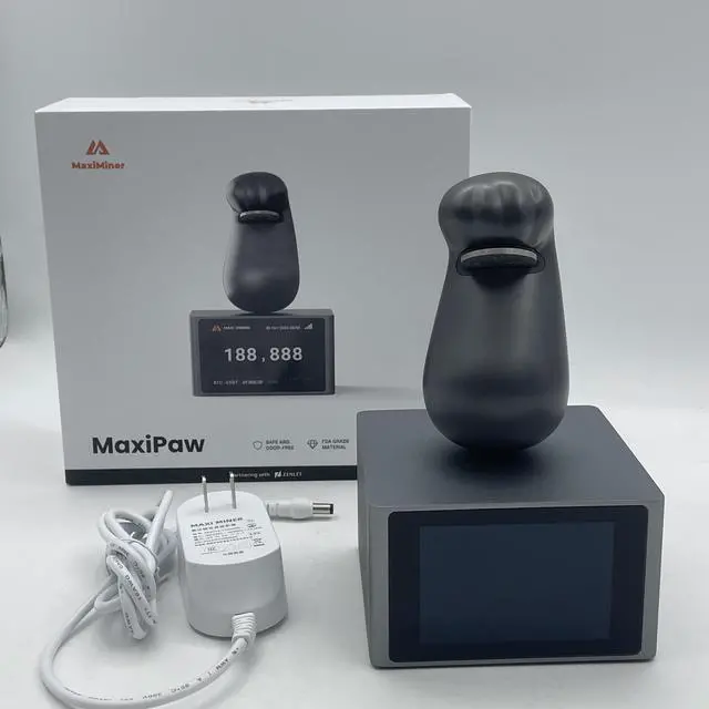 Alt view image 6 of 6 - Lucky cat Maxipaw Solo Miner Bitcoin Display