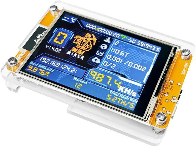 Alt view image 2 of 4 - Bitcoin Miner NerdMiner V2 NMMiner ESP-WROOM-32 ESP32 Development Board 2.8 inch Smart Display Lucky Miner Hashrate Module 414KH/s Crypto Solo Lottery Miner Model #: 9359014255335