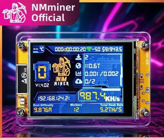 Main image of NMMiner NerdMiner 980KH V2 Hashrate ESP32 Miner Lucky 2.8 Inch Smart Screen Bitcoin Miner Single Lot ESP32-2432S028R