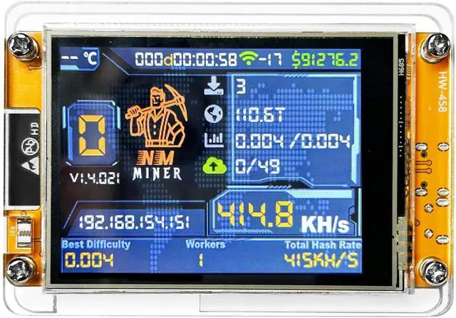 Alt view image 2 of 5 - NMMiner NerdMiner 980KH V2 Hashrate ESP32 Miner Lucky 2.8 Inch Smart Screen Bitcoin Miner Single Lot ESP32-2432S028R