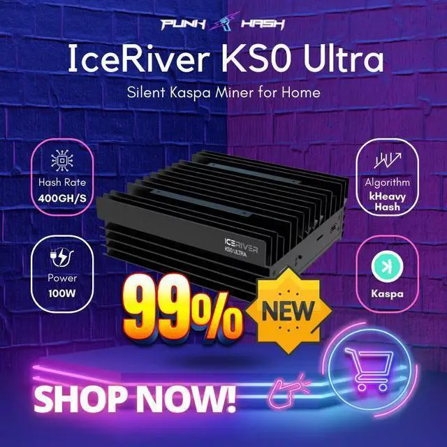 Main image of Second-hand Icerliver Spot KS0 Ultra Miner | 400Gh/S Ultra-High Hashrate | 100W Power Consumption for Excellent Energy Saving