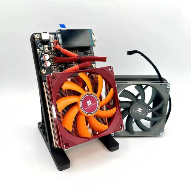 Alt view image 4 of 4 - NERDQAXE++ Full Copper cooler BTC Miner 4.8TH/s  Rear 90mm fan for Vreg cooling NerdMiner NerdQaxe++