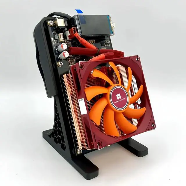 Alt view image 3 of 4 - NERDQAXE++ Full Copper cooler BTC Miner 4.8TH/s  Rear 90mm fan for Vreg cooling NerdMiner NerdQaxe++