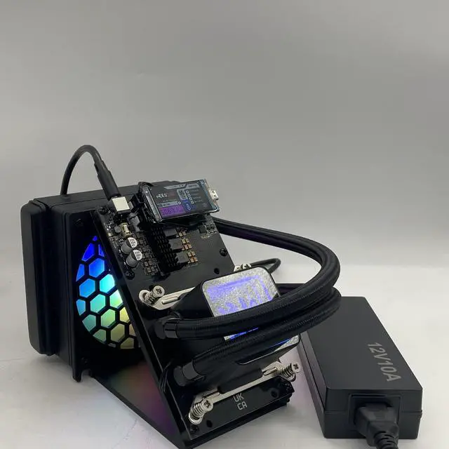 Alt view image 4 of 5 - Bitaxe NerdQaxe++ 4.8TH/s 95w Bitcoins Miner 4 PCS BM1370 Asic Chip Solo BTC miner With 120W power supply