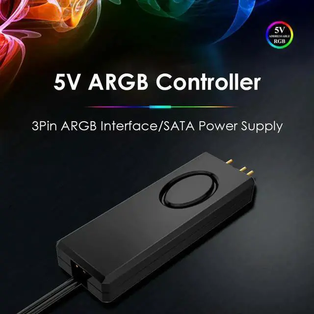 Alt view image 2 of 3 - SATA Pin ARGB Controller Power Supply Desktop Chassis 5V Fan LED Remote Control for Household Electricity Accessories