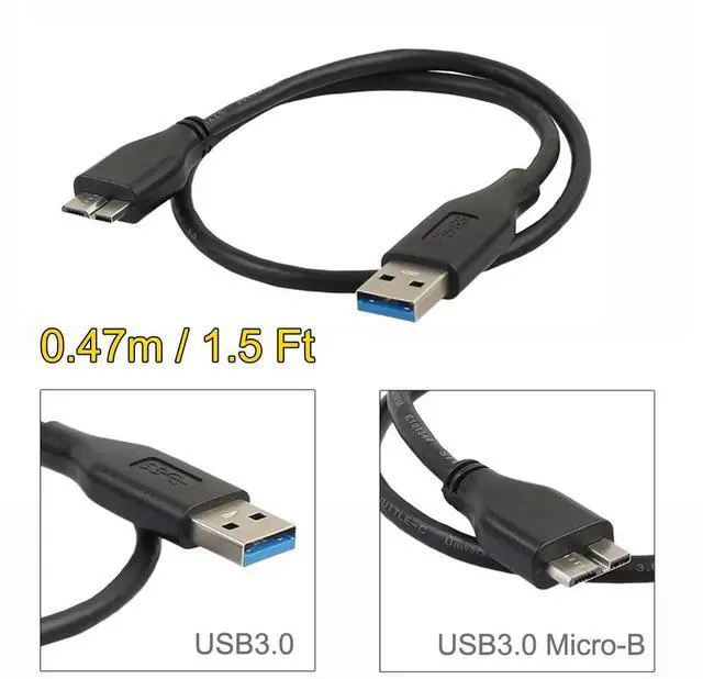 Alt view image 2 of 3 - USB Hard Disk Drive Cable USB 3.0 Data Cord USB 3.0 A Male To Micro B Male Data Cable Hard Disk Drive Adapter for External HDD