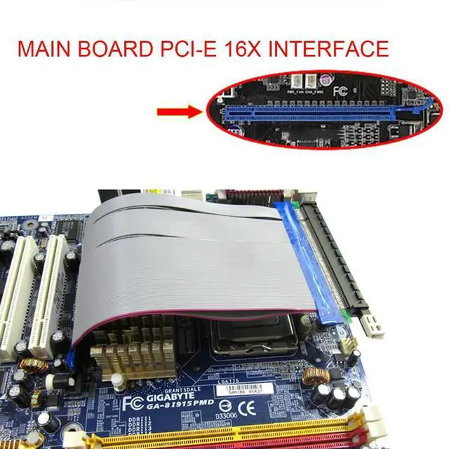 Main image of PCI Express 16X Riser Card Extender Extension Flex Cable 15cm DIY Electronics Fit for 1U 2U Small Case