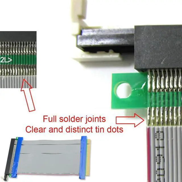 Alt view image 3 of 3 - PCI Express 16X Riser Card Extender Extension Flex Cable 15cm DIY Electronics Fit for 1U 2U Small Case