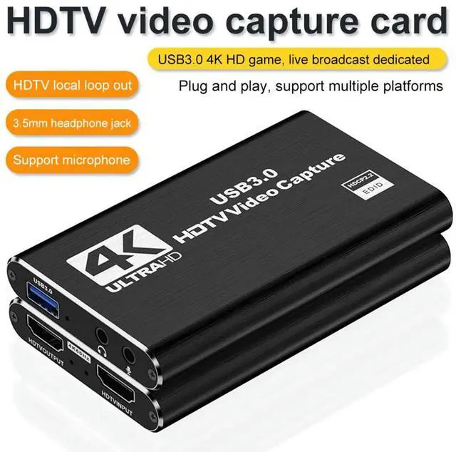 Alt view image 3 of 3 - USB 3.0 4K HDMI-Compatible Capture Card Game Capture Card Gaming Capture Card for Streaming Works for PS4/Camera/PC