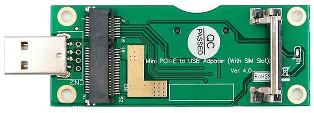 Alt view image 2 of 3 - Mini PCI-E to USB Adapter with SIM 8Pin Card Slot for WWAN/LTE Module
