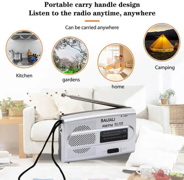 Alt view image 2 of 3 - Digital Retro Radios Memory Function Handheld AM/FM Radios Manual Channel Search Powered Built-In Speaker for Old People