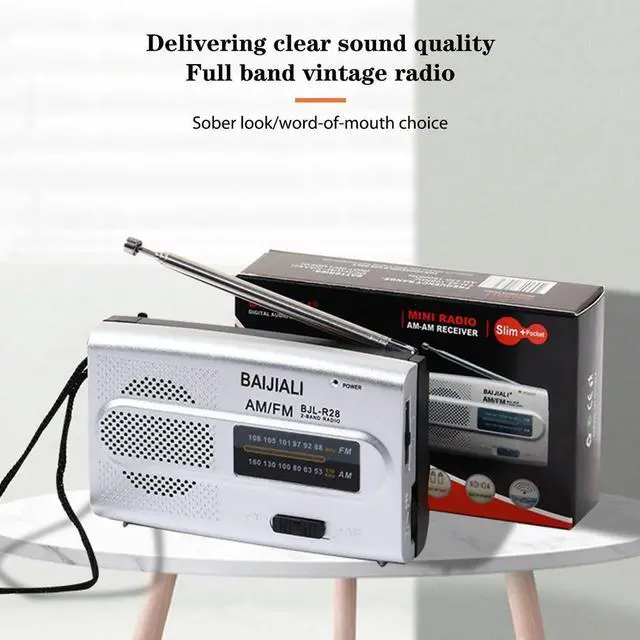 Alt view image 3 of 3 - Digital Retro Radios Memory Function Handheld AM/FM Radios Manual Channel Search Powered Built-In Speaker for Old People