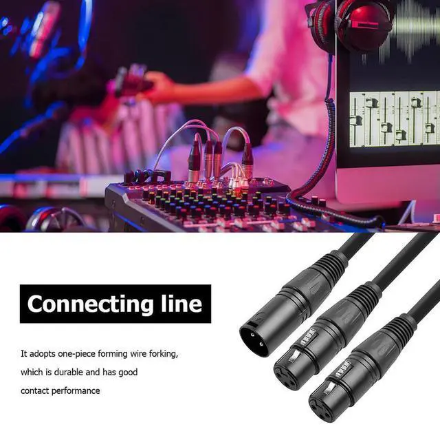 Alt view image 2 of 3 - 50cm 3Pin XLR Male To Dual XLR Female Y-Splitter Cable 3Pin XLR Splitter Male To 2 Female Cable XLR Y Splitter Cable