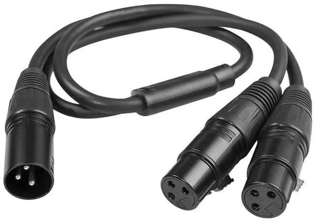 Main image of 50cm 3Pin XLR Male To Dual XLR Female Y-Splitter Cable 3Pin XLR Splitter Male To 2 Female Cable XLR Y Splitter Cable