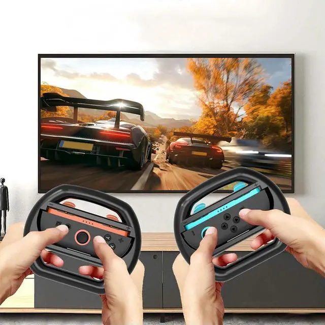 Alt view image 2 of 3 - 2 Pcs Racing Steering Wheels for Nintendo for Switch 2 Controller Game Grip Handle Left and Right Game Steering Wheel