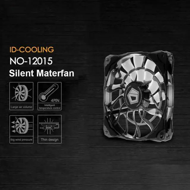 Alt view image 3 of 3 - Video Graphics Card Water Cooler Radiator 12cm Chassis Cooling Fan 4 Pin Silent CPU Radiator Heatsink Cooler