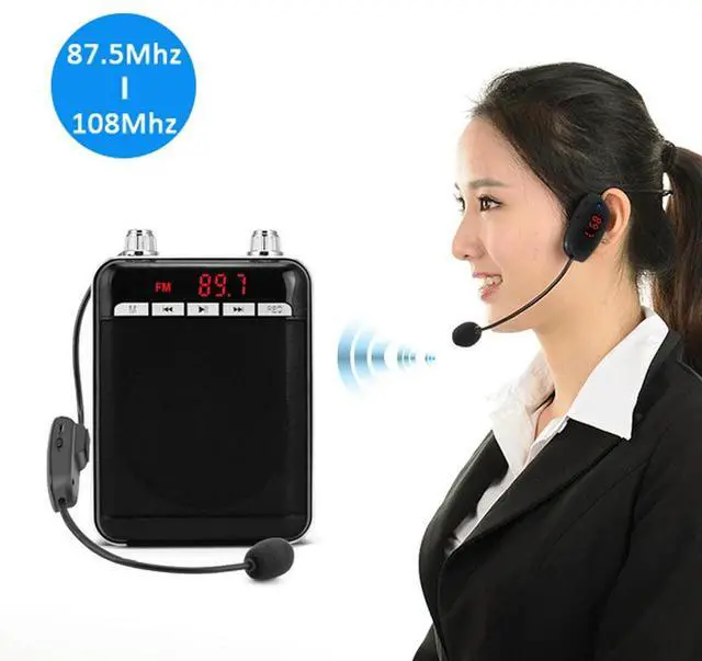 Main image of FM Wireless Microphone Headset 87.5MHz-108MHz Megaphone Voice Amplifier Head Mic for Teaching/Tour Guide/Sales Promotion/Meeting