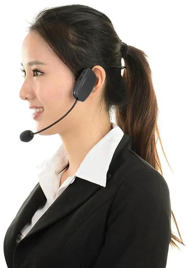 Alt view image 2 of 3 - FM Wireless Microphone Headset 87.5MHz-108MHz Megaphone Voice Amplifier Head Mic for Teaching/Tour Guide/Sales Promotion/Meeting