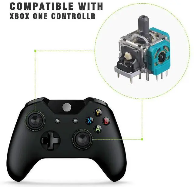 Alt view image 3 of 3 - 10pcs ThumbStick Repair Parts Accessory Joystick Replacement Analog 3D Joysticks Replacement for Xbox One Controller