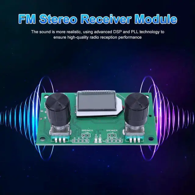 Alt view image 3 of 3 - Digital Stereo FM Radio Receiver Module with LCD Display Frequency Modulation Stereo Circuit Board DC 3-5V for Receive DSP PLL