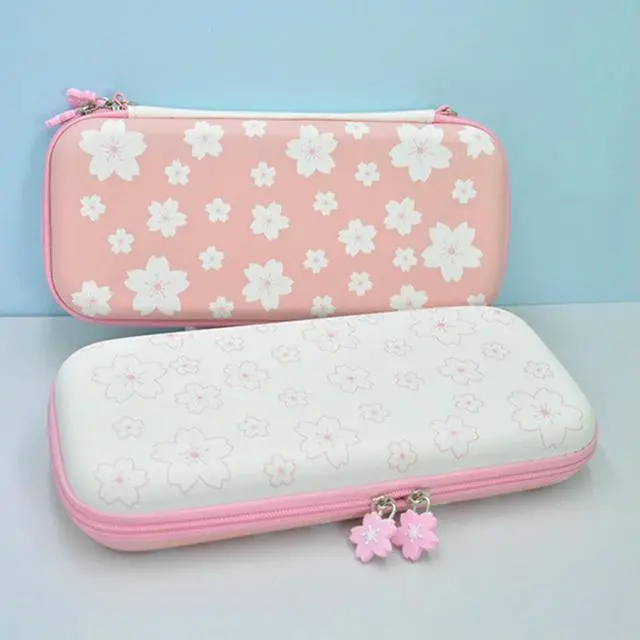 Alt view image 2 of 3 - EVA Cute Hard Carrying Case Waterproof Pink Sakura Protective Case Shockproof Carrying Bag Anti-Scratch for Nintendo Switch/OLED