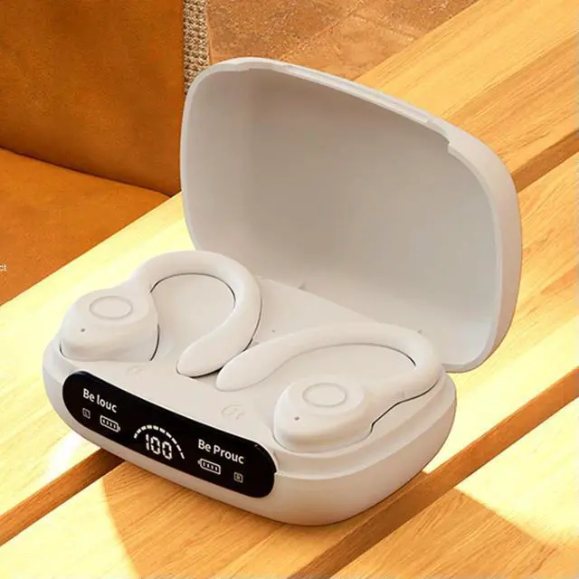 Alt view image 2 of 3 - TWS Earphones Ear Hook Waterproof HiFi Stereo Headphones Bluetooth-Compatible5.3 Noise Reduction Comfortable for Sports Running