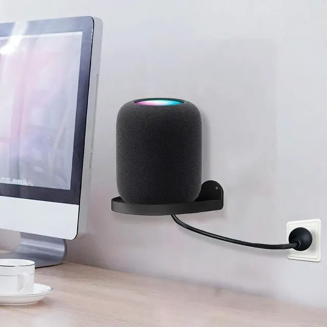 Alt view image 3 of 3 - Wall-mounted Loudspeaker Box Hanger Space Saving Safety Sound Box Holder Prevent Falling Living Room Bedroom for HomePod 2