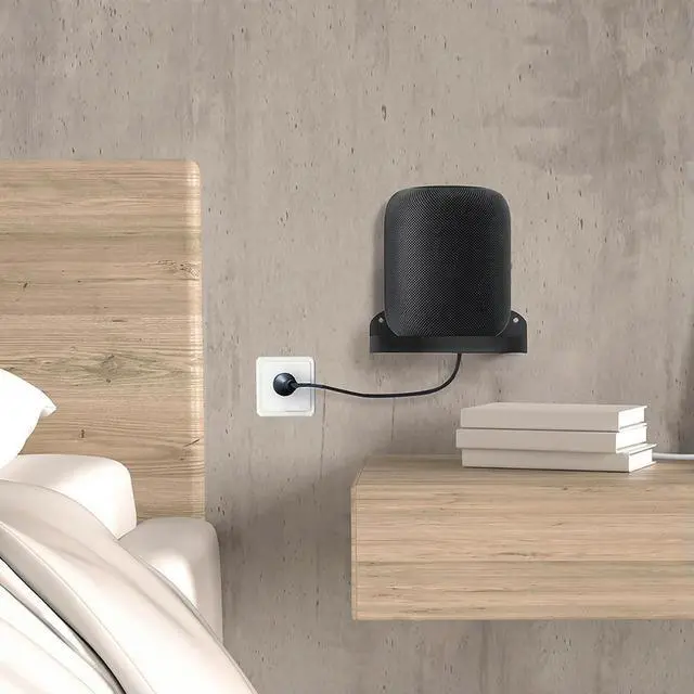 Alt view image 2 of 3 - Wall-mounted Loudspeaker Box Hanger Space Saving Safety Sound Box Holder Prevent Falling Living Room Bedroom for HomePod 2