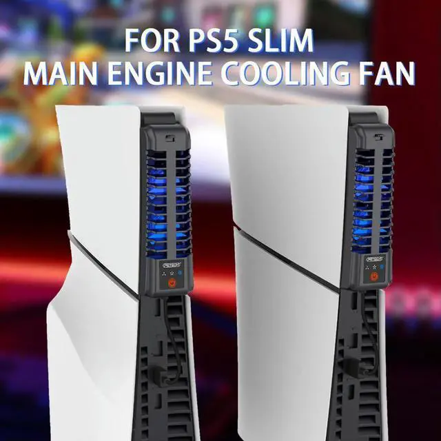 Alt view image 3 of 3 - Cooling Fan 3 Levels Cooling Game Accessories Quiet Cooler Fan USB 2.0 Port Game Console Rear Cooling Fan for PS5 Slim Console