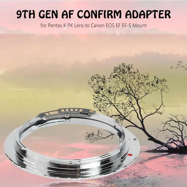 Alt view image 2 of 3 - 9th Gen AF Confirm Adapter Metal PK-EOS Lens Converter Infinity Focus Support for Pentax K PK Lens To for EOS EF EF-S