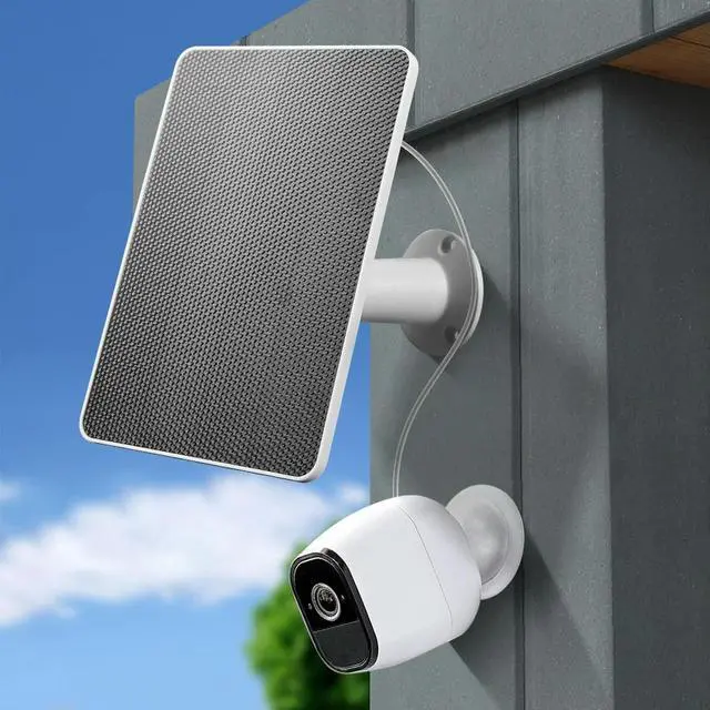 Alt view image 3 of 3 - 10W Solar Panel with Charging Cable Monocrystalline 360 Adjustable Bracket IP65 Waterproof for Wireless Outdoor Security Camera