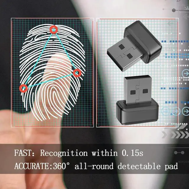 Main image of USB Fingerprint Key Reader FIDO U2F Portable Security Key Hello Anti-Spoofing Mini Fingerprint Reader 360° Touch for PC