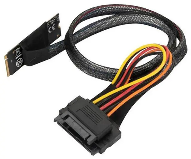 Alt view image 2 of 3 - 0.5m M.2 M-Key to U.2 Interface Adapter Cable with SATA 15P Female Connector for /UEFI2.3.1 Accessories