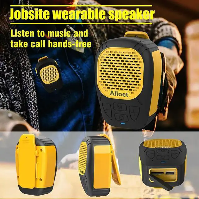 Alt view image 3 of 3 - Wearable Bluetooth-Compatible5.3 Speaker Built-in Mic Jobsite & Outdoor Wearable Speaker Clip Speaker for Hands-Free Music/Calls