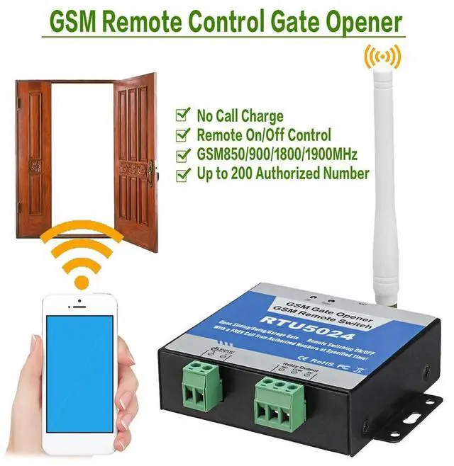 Alt view image 3 of 3 - RTU5024 GSM Gate Opener Relay Remote Door Access Switch 850/900/1800/1900MHz